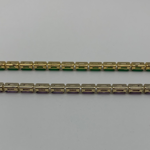 Gold-tone Faux Gemstone Bracelet - Picture 9 of 9